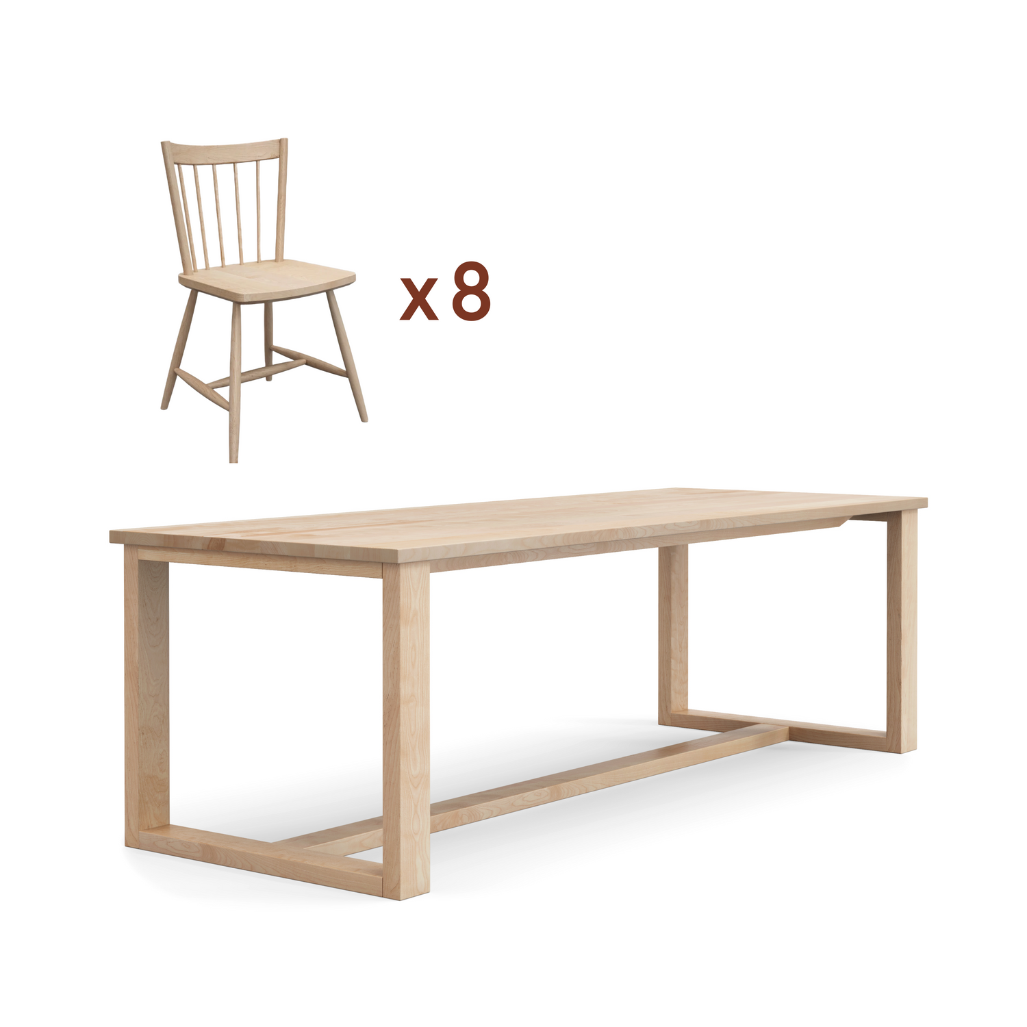 Ensemble table Arwin + chaises