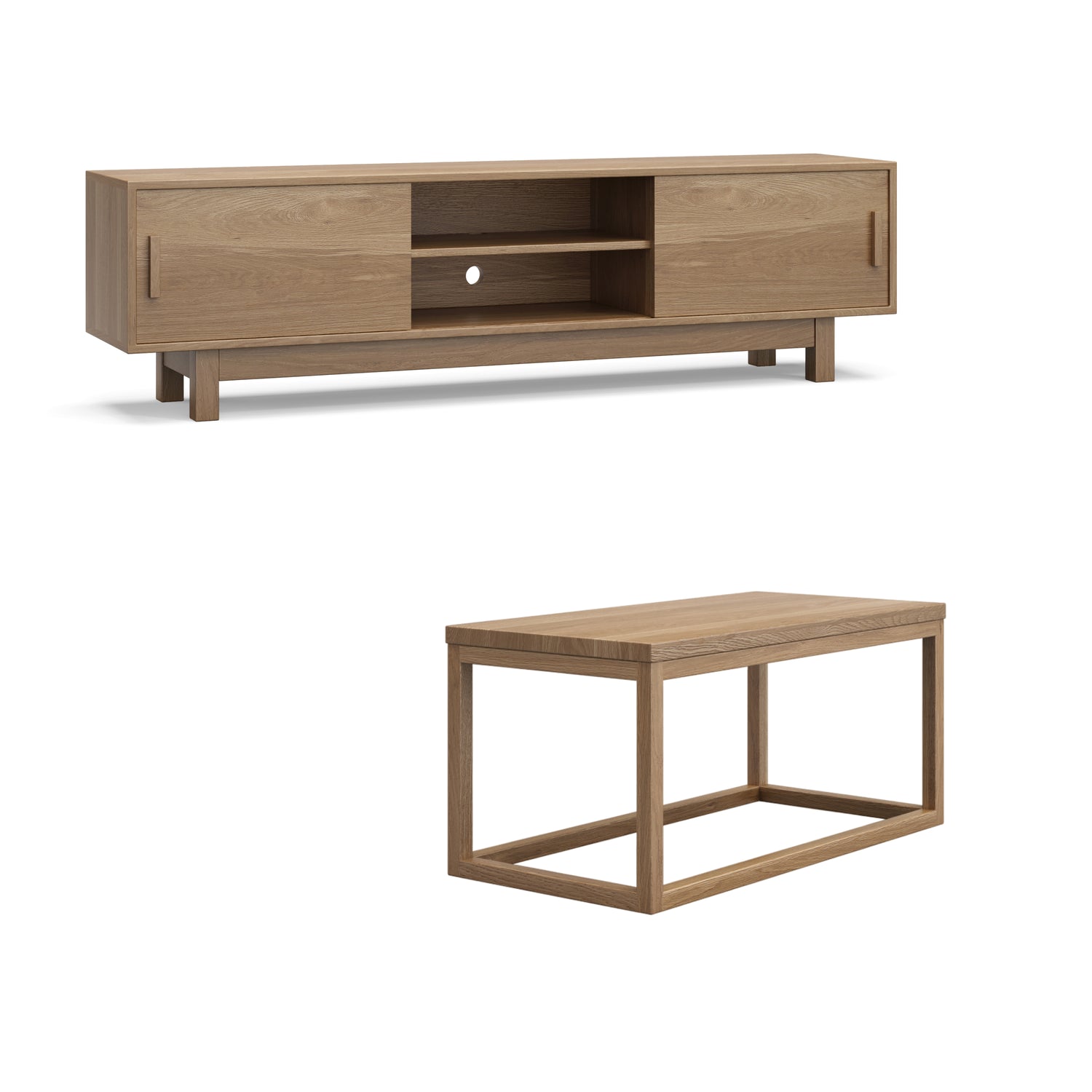 OOM TV unit and Prisme coffee table