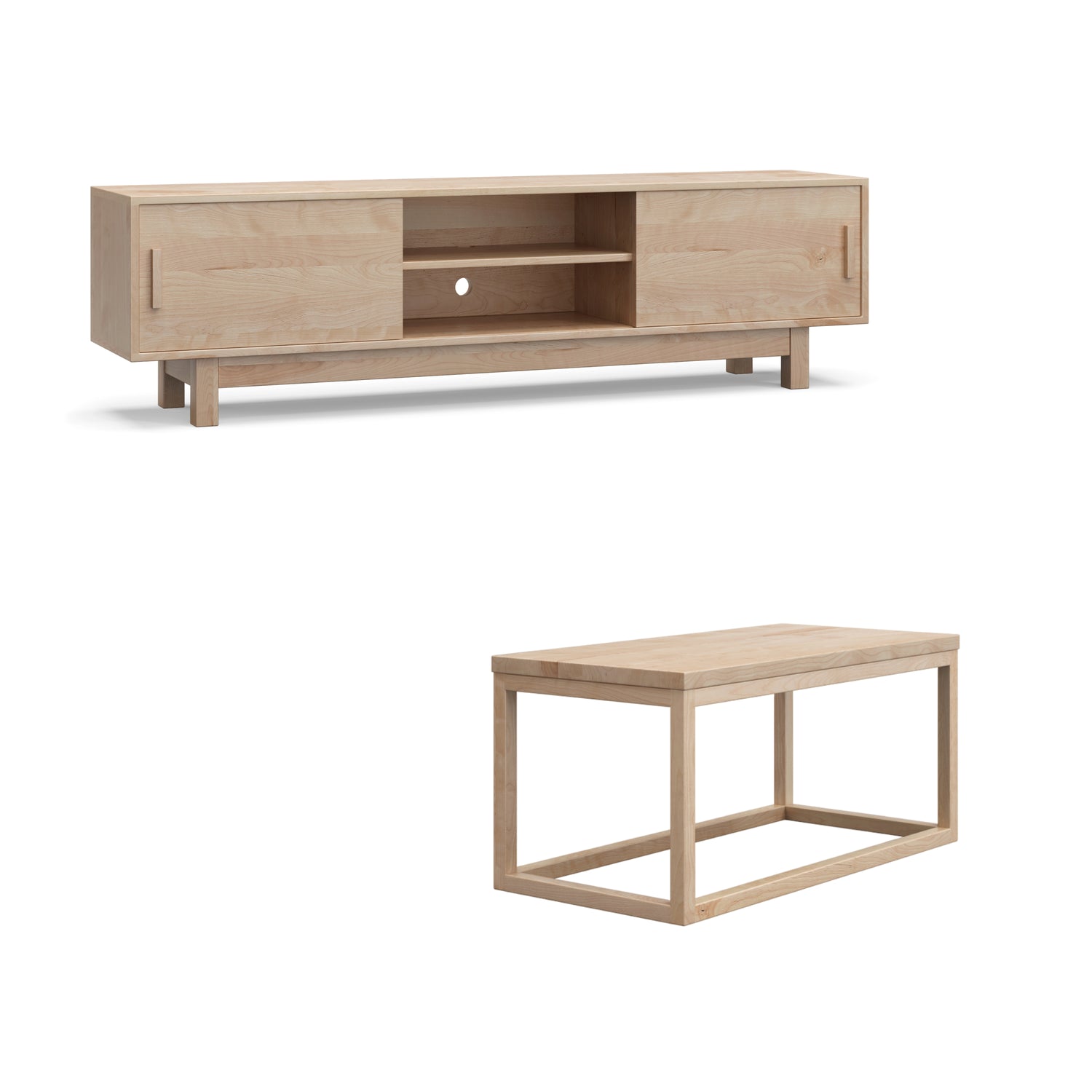 OOM TV unit and Prisme coffee table