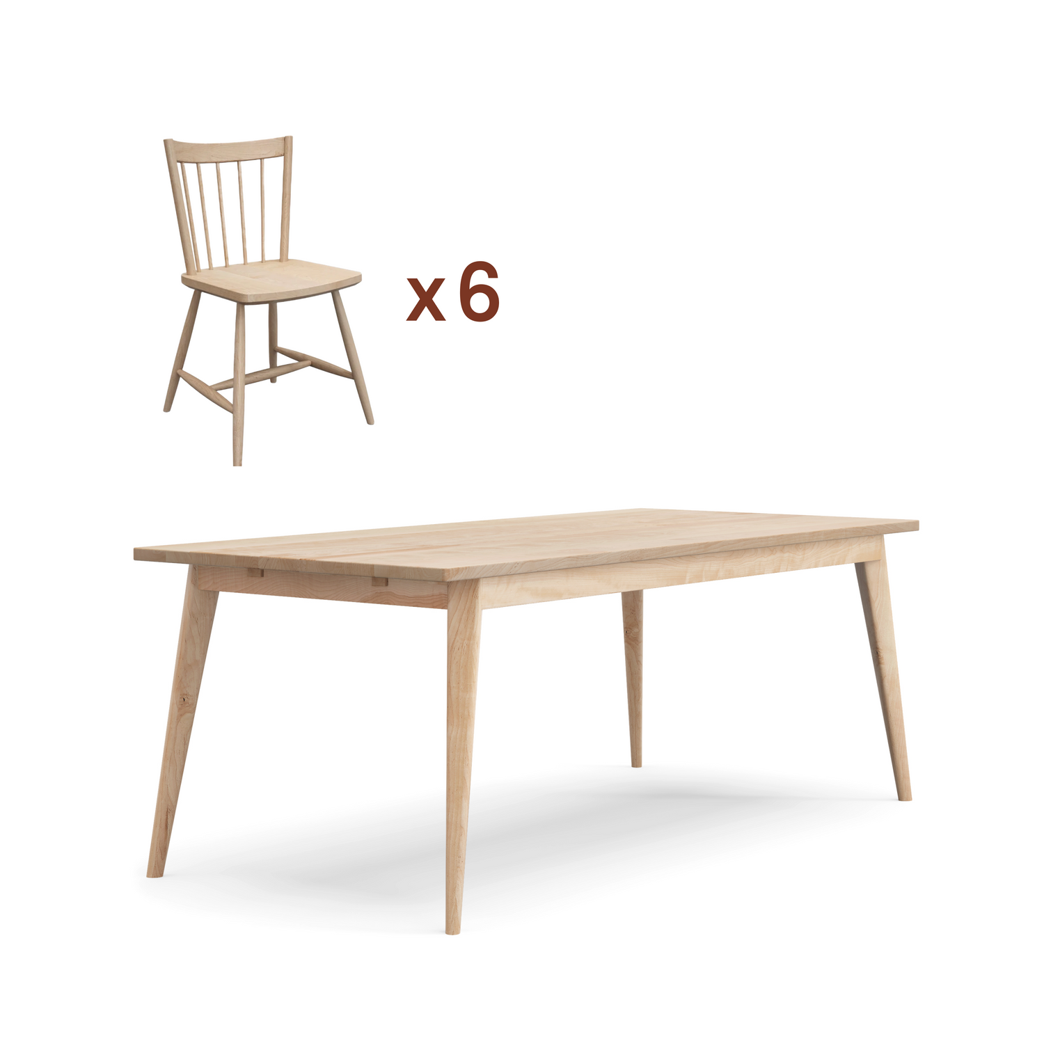 Ensemble table Oslo + chaises