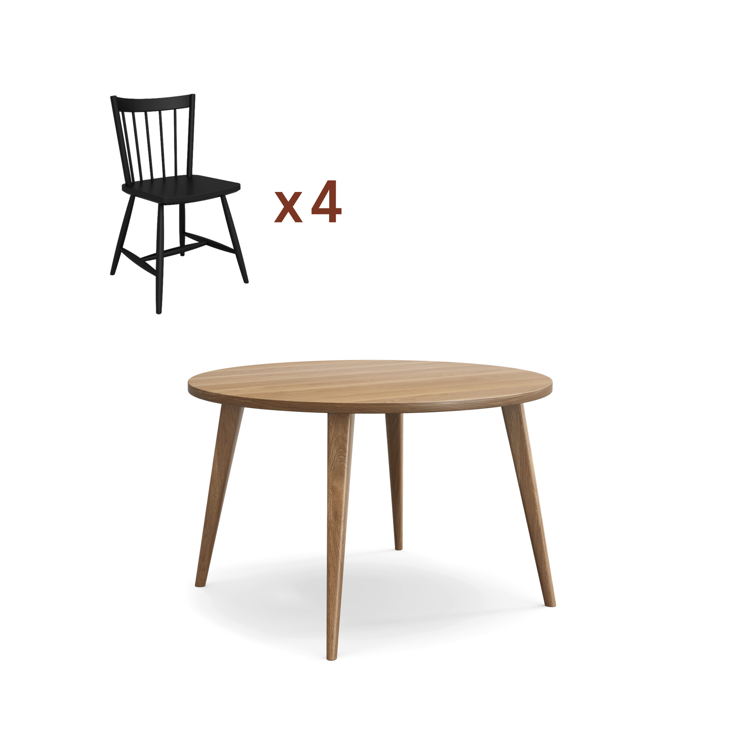 Ensemble table ronde Oslo + chaises