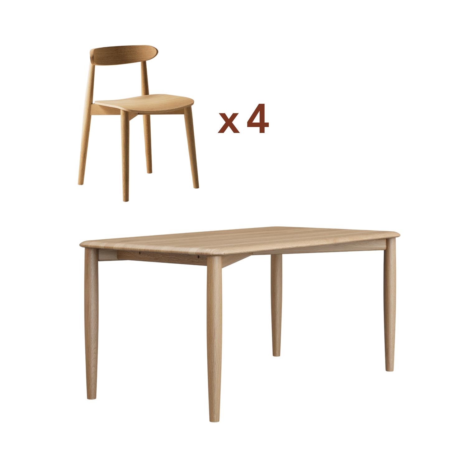 Ensemble table Kodama + chaises Mori