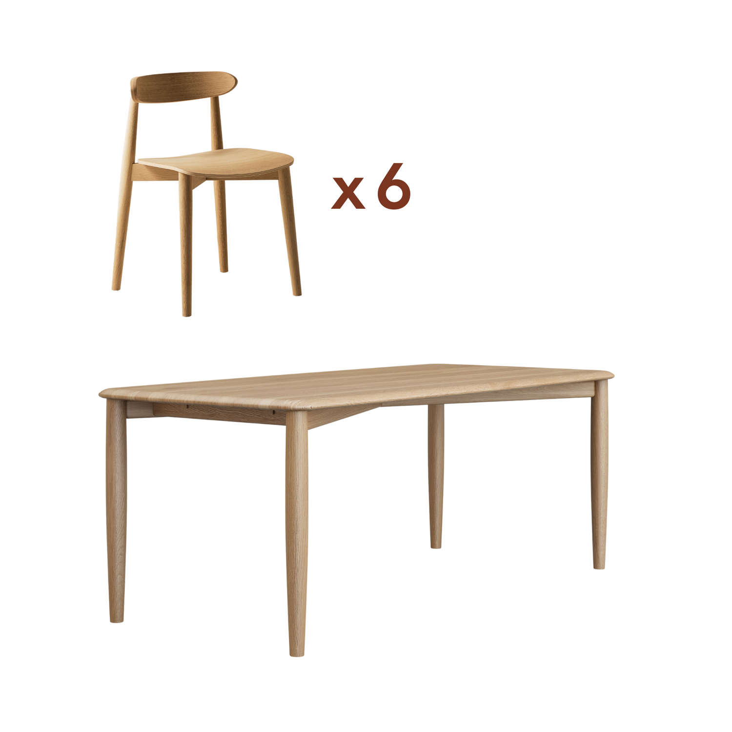 Ensemble table Kodama + chaises Mori