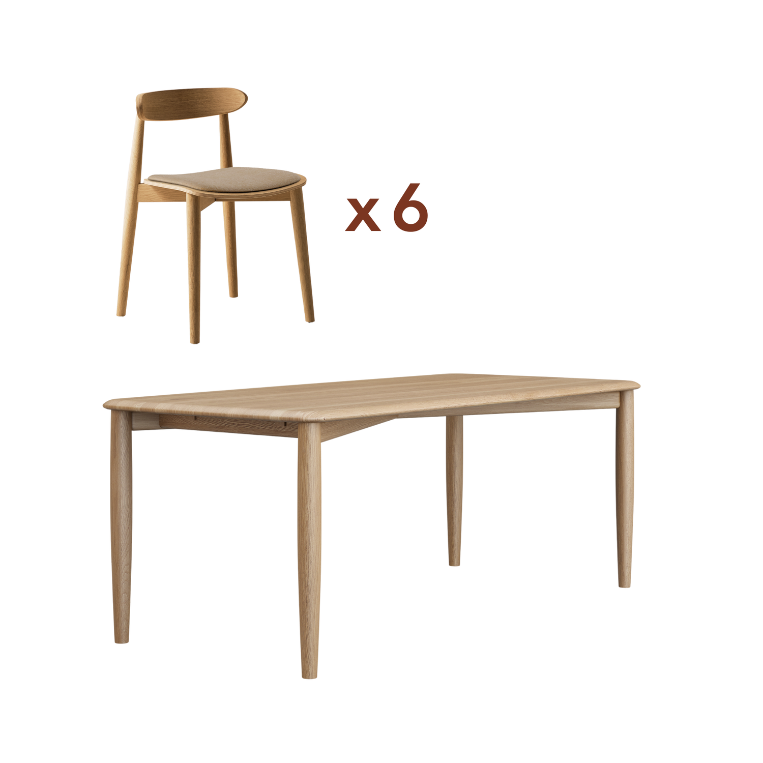 Ensemble table Kodama + chaises Mori