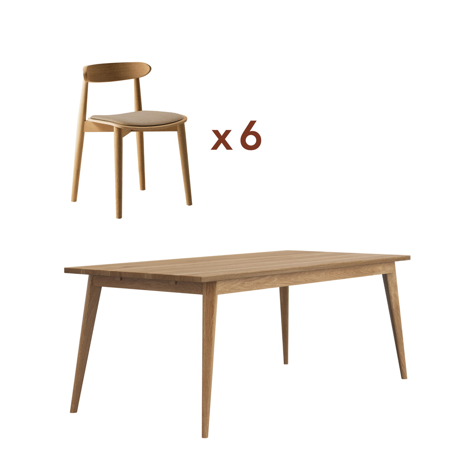 Ensemble table Oslo + chaises Mori