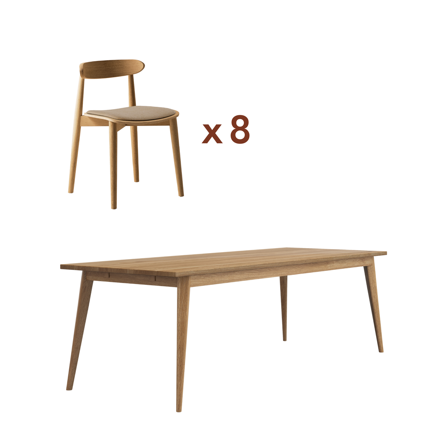 Ensemble table Oslo + chaises Mori