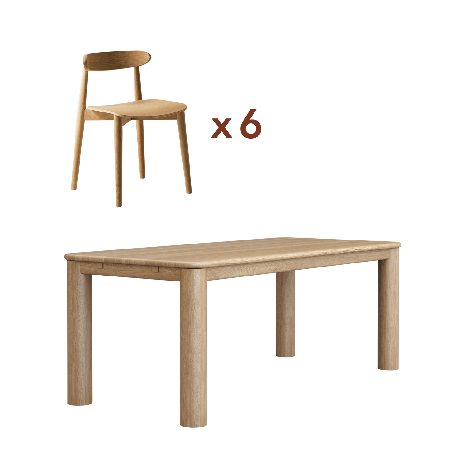 Ensemble table Soléa + chaises Mori